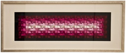 [SAM-QU/218] Quadro 3D con finitura in vetro e tela multicolor 120x50 cm - Samnite