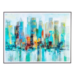 [SAM-B0240670] Quadro skyline city con cornice cm 120x90 - Samnite