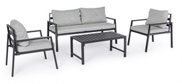[SAM-B0662632] Salotto da giardino antracite con cuscini sfoderabili - Samnite