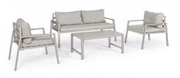 [SAM-B0662631] Salotto da giardino avorio con cuscini sfoderabili - Samnite