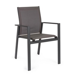 [SAM-B0663218] Sedia con braccioli Crozet da esterno dark antracite - Samnite