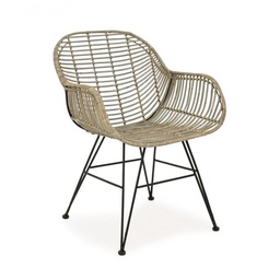 [SAM-B0671480] Sedia con braccioli Raquel in fibre naturali - Samnite