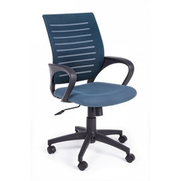 [SAM-B0710191] Sedia da ufficio blu con ruote e braccioli - Samnite