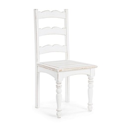 [SAM-B0745070] Sedia in legno stile rustico bianco shabby - Samnite