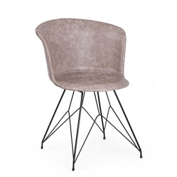 [SAM-B0734329] Sedia vintage Loft nero beige cm 56 x 54 x 76 - Samnite