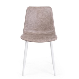 [SAM-B0734325] Sedia vintage ecopelle beige Kyra - Samnite