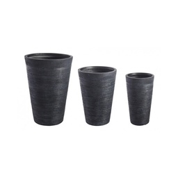 [SAM-B0790573] Set 3 vasi graffiti neri alti - Samnite