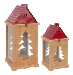 [SAM-B0935761] Set2 Lanterna Noel Rosso - Samnite
