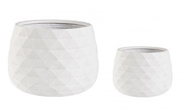 [SAM-B0790635] Set2 P.Vaso Pyramid Ciotola Bianco - Samnite