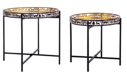 [SAM-B0971548] Set2 Tavolino Alizee Nero-Oro - Samnite