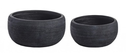 [SAM-B0790570] Set2 Vaso Graffiti Ciotola Nero   - Samnite
