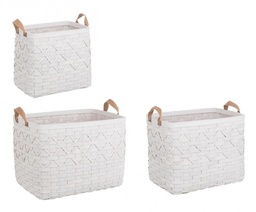 [SAM-B0411281] Set3 Cesta 2M Lisette Rett Bianco - Samnite