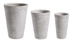 [SAM-B0790578] Set3 Vaso Graffiti To Bianco Alto   - Samnite