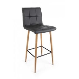 [SAM-B0733221] Sgabello in ecopelle Bar Bruce grigio scuro - Samnite