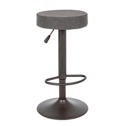 [SAM-B0733337] Sgabello vintage Bar Piper grigio scuro in ecopelle - Samnite