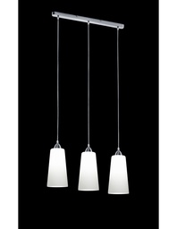 [SAM-TRIOR30553001] Sospensione Moderna Koni 3xE27 Nichel E Vetri Bianchi L60 cm Trio Lighting - Samnite