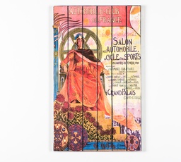 [SAM-WEAL047] Stampa su legno con tela multicolor 60x100 cm - Samnite