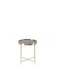 [SAM-CO/074/MA] Tavolino in Vetro Temperato e Metallo, Dimensioni 38 x 38 x 43 cm - Samnite