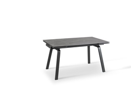 [SAM-OM/404/MG] Tavolo allungabile con top in pietra effetto marmo nero 140/200x80x76h cm - Samnite
